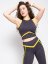 AXIN-03/15 tmavě šedé sportovní crop tričko - Barva: Žlutá, Velikost: L, Materiál: 90% polyamid 10% elastan